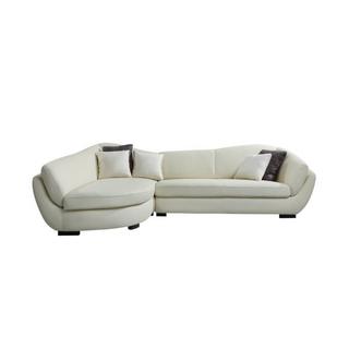 LINEA SOFA Canapé d'angle cuir de buffle 5 places CAIPI Ivoire Angle gauche  