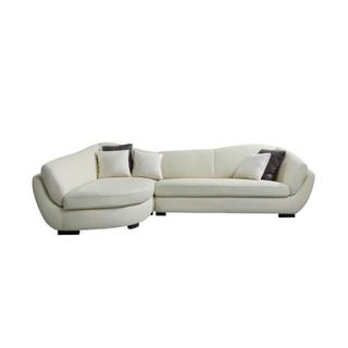 LINEA SOFA Ecksofa Leder 5Sitzer CAIPI Büffelleder Elfenbein Ecke Links  