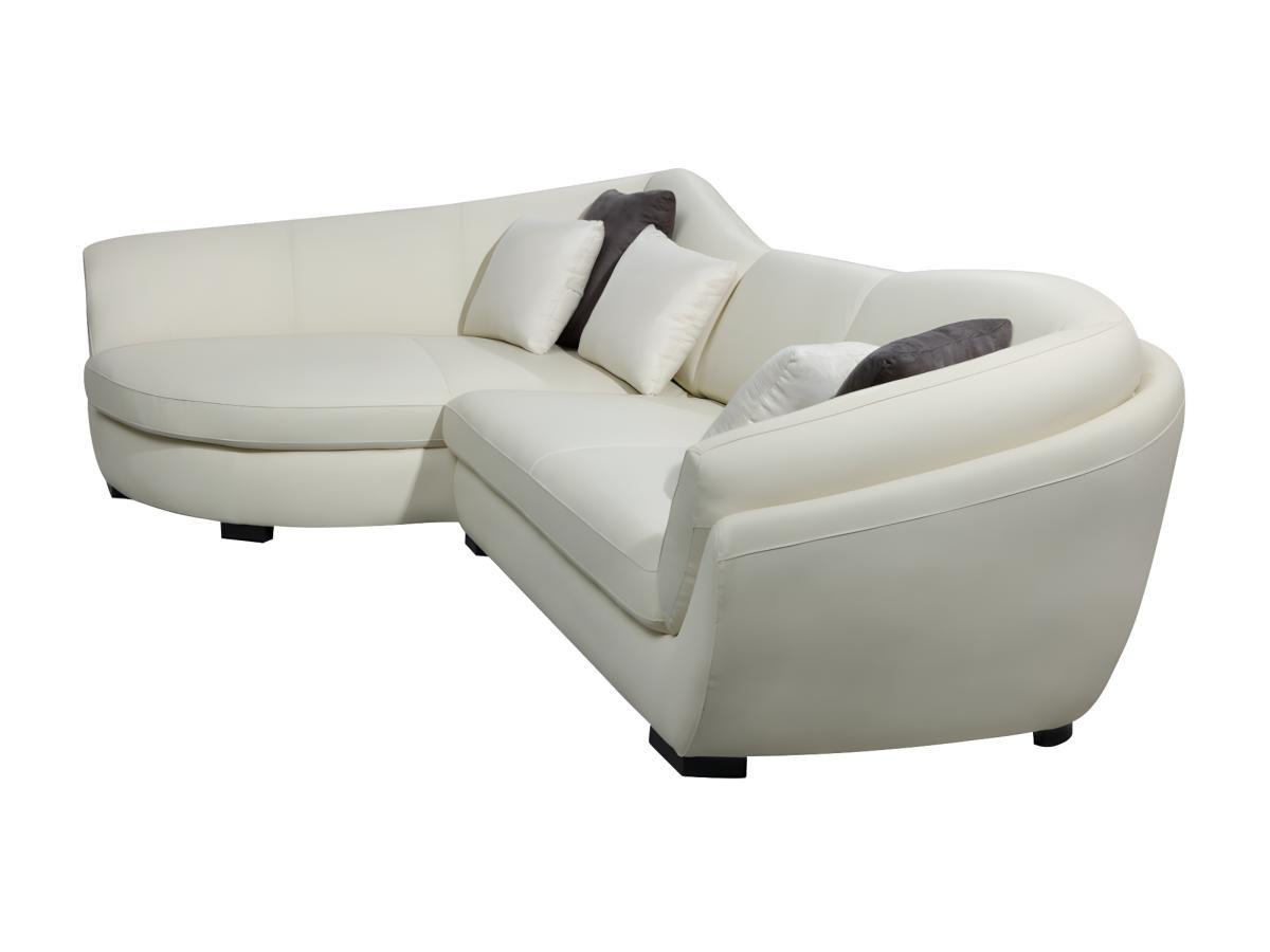 LINEA SOFA Canapé d'angle cuir de buffle 5 places CAIPI Ivoire Angle gauche  