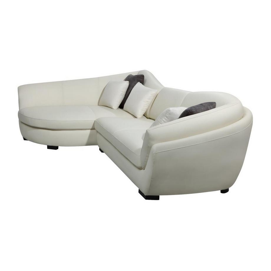 LINEA SOFA Ecksofa Leder 5Sitzer CAIPI Büffelleder Elfenbein Ecke Links  