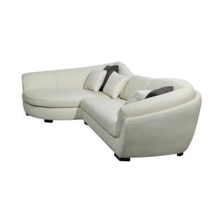 LINEA SOFA Canapé d'angle cuir de buffle 5 places CAIPI Ivoire Angle gauche  