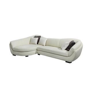 LINEA SOFA Canapé d'angle cuir de buffle 5 places CAIPI Ivoire Angle gauche  