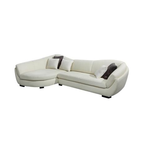 LINEA SOFA Ecksofa Leder 5Sitzer CAIPI Büffelleder Elfenbein Ecke Links  