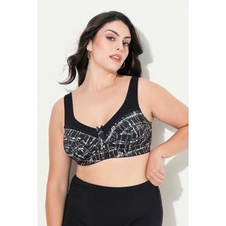 Ulla Popken  Soutien-gorge de maintien sans armatures, imprimé graphique - bonnet C-F 