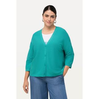 Ulla Popken  Cardigan dal taglio oversize in maglia a punto rovescio con scollatura a V 