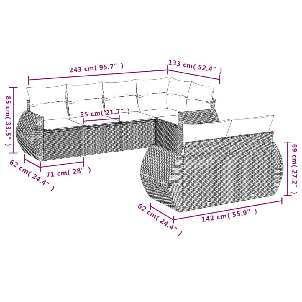 VidaXL Ensemble de canapés de jardin rotin synthétique  