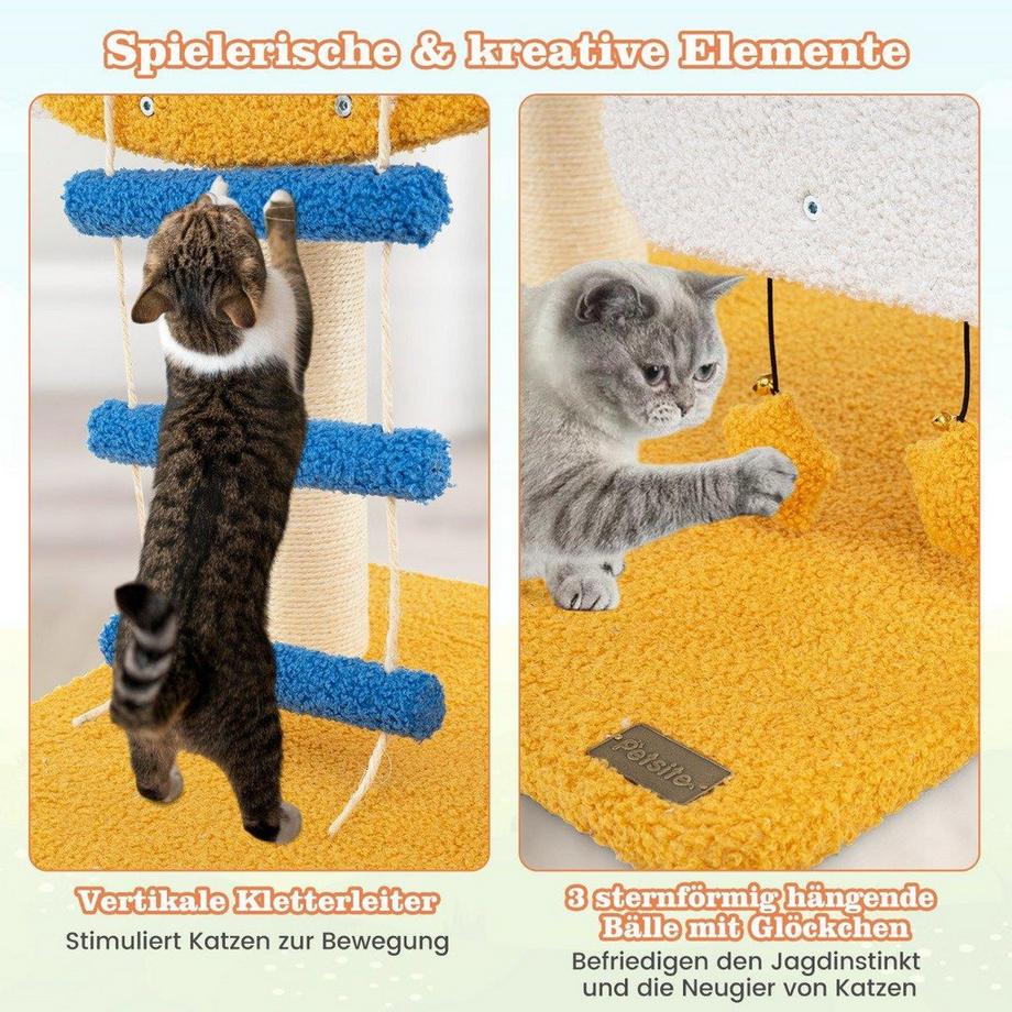 Northix  Tiragraffi per gatti con piattaforma per elicottero, tiragraffi e tiragraffi con piattaforma per saltare 