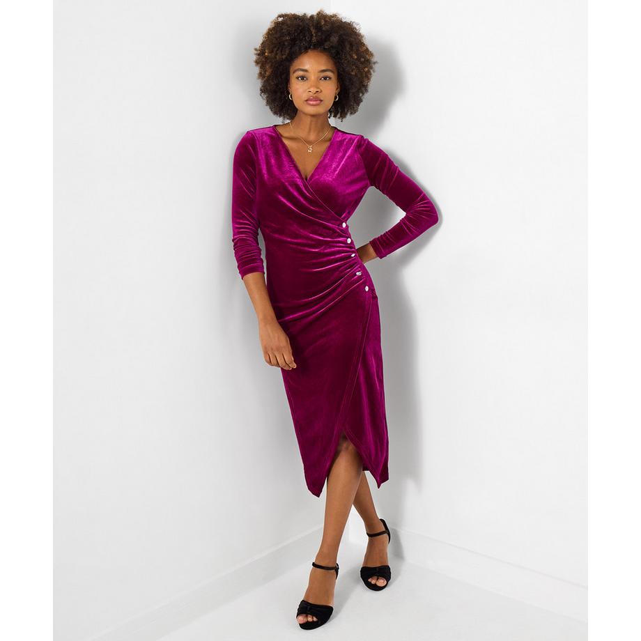 Joe Browns Robe en Velours Extensible Col V  