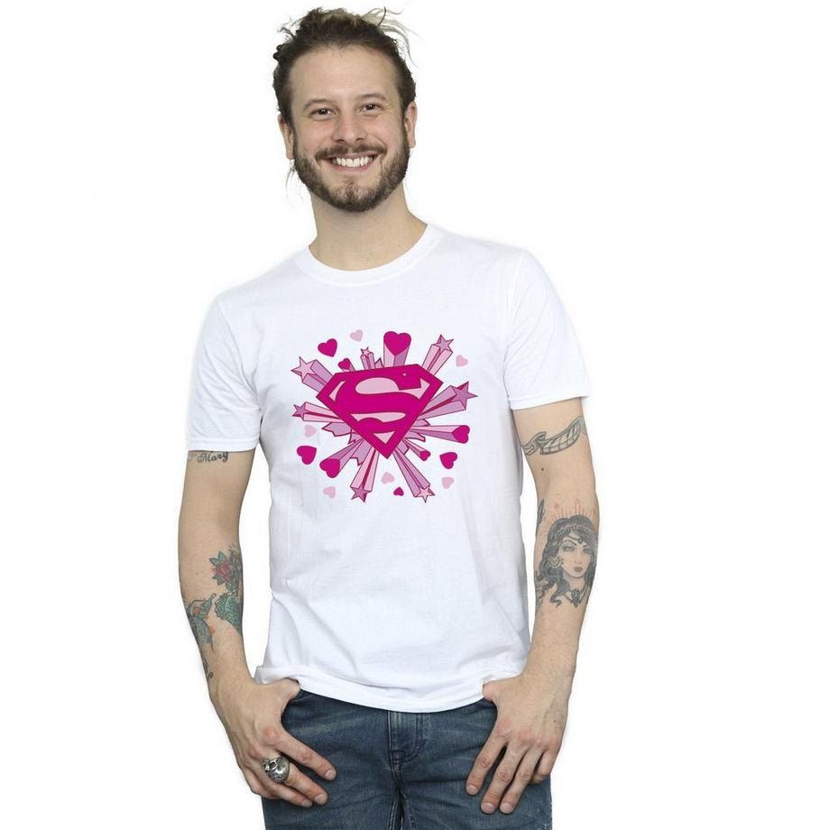 DC COMICS Superman Logo Herzen und Sterne T-Shirt  