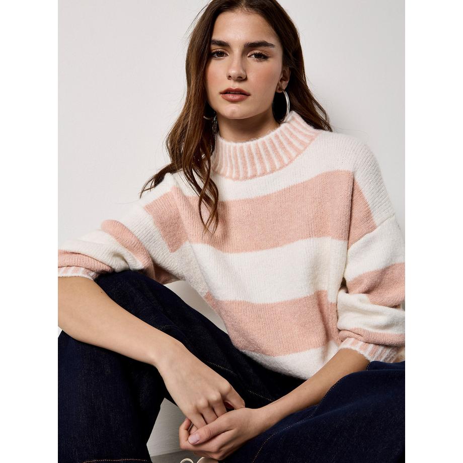 Streifen-Pullover aus weichem Strick