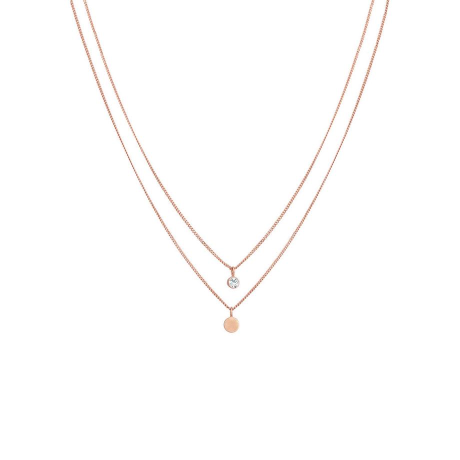 Elli  Collier Femmes Couches Plaquette Basique Avec Cristal 