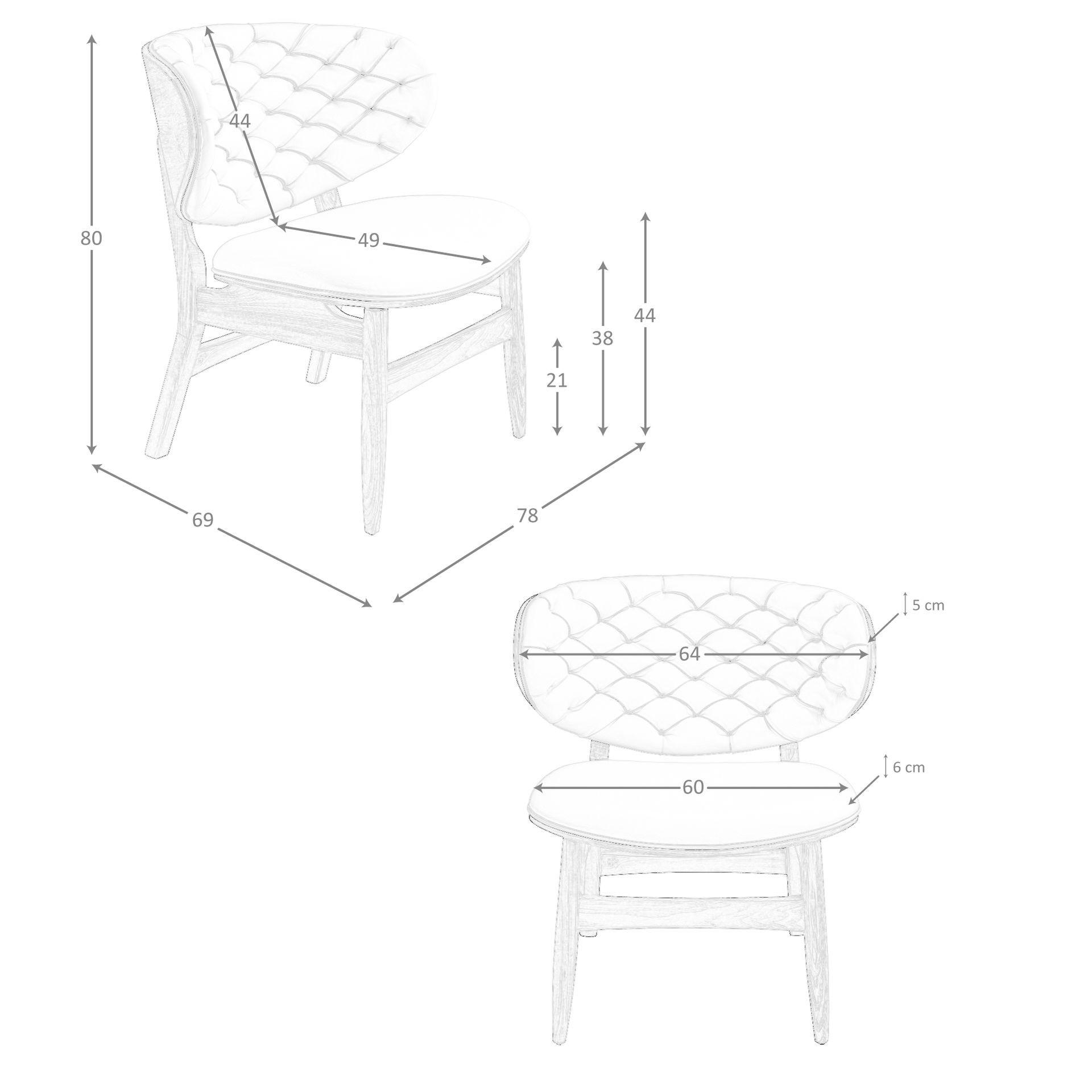 ANGEL CERDA Fauteuil en similicuir sable et noyer  