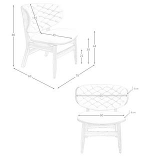 ANGEL CERDA Fauteuil en similicuir sable et noyer  