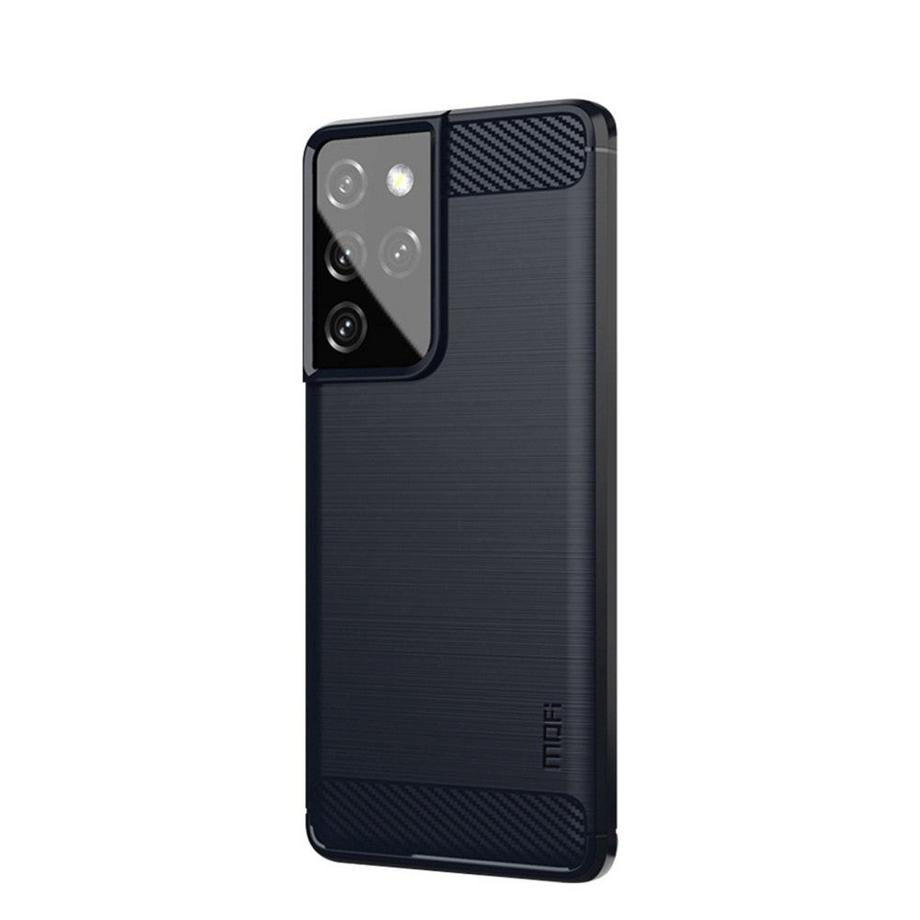 Cover-Discount  Galaxy S21 Ultra - Mã©Tal Look Carbone Caoutchouc Coque 