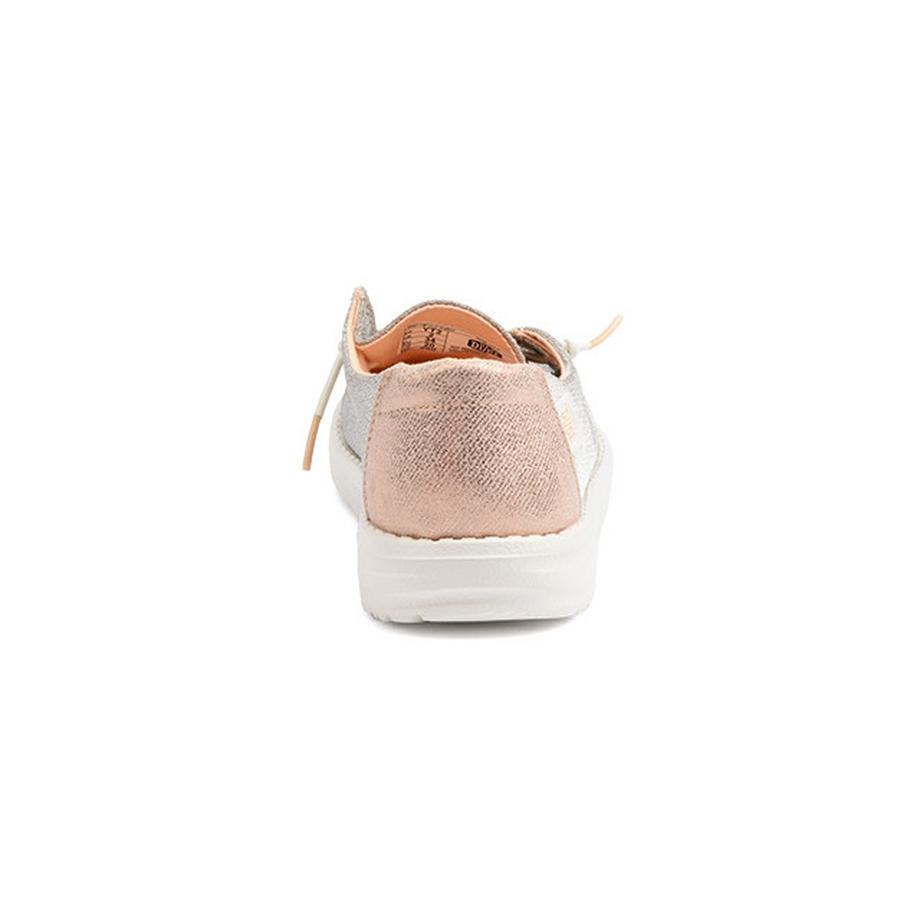 HEY DUDE Wendy Youth Metallic Sparkle Sneakers Slip-On  