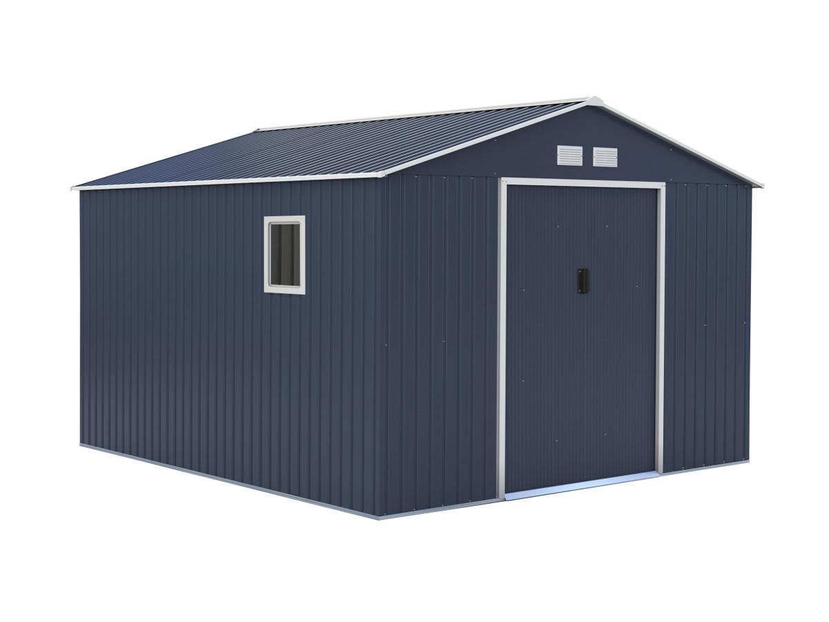 Vente-unique Abri de jardin métal en acier galvanisé gris 12,99 m² - ARCHER  