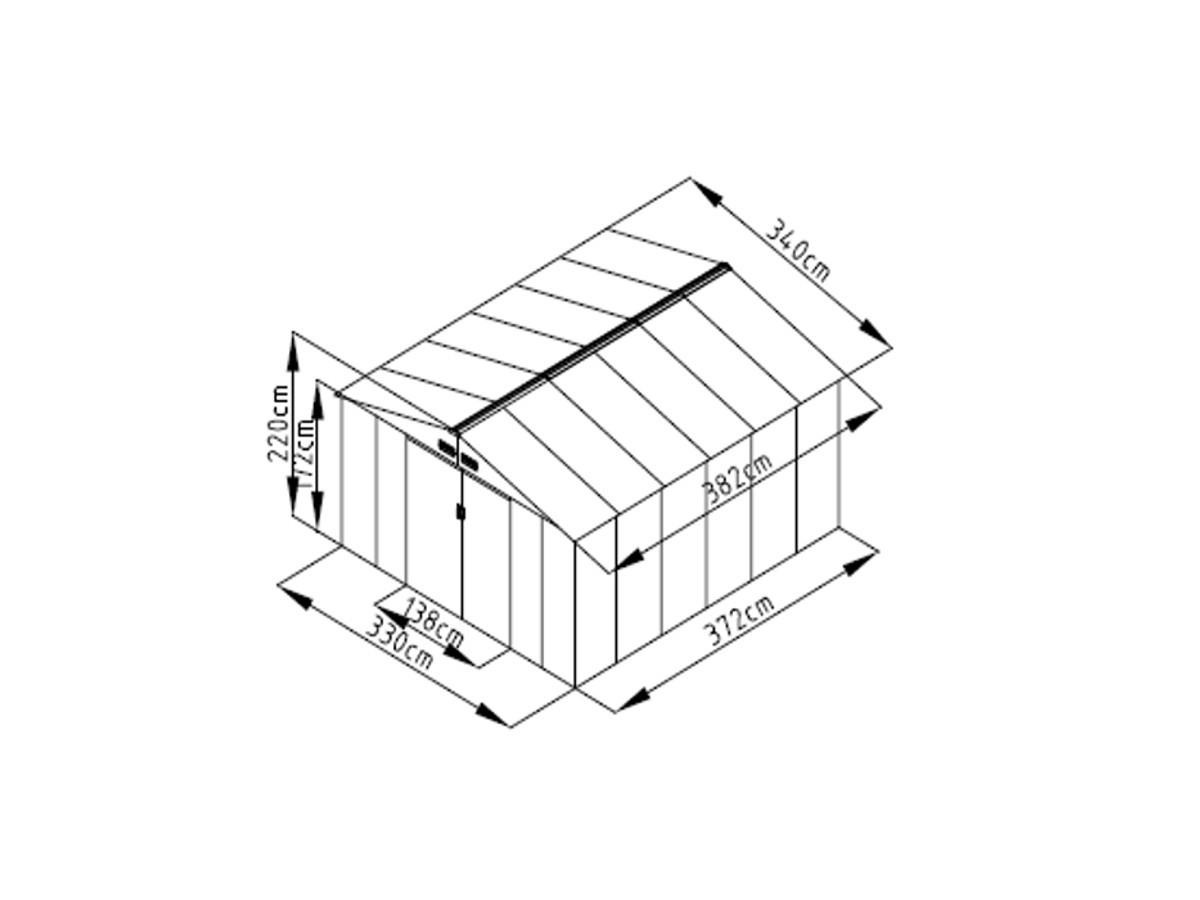 Vente-unique Abri de jardin métal en acier galvanisé gris 12,99 m² - ARCHER  