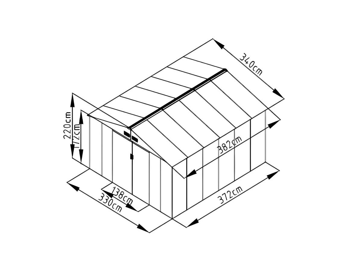 Vente-unique Abri de jardin métal en acier galvanisé gris 12,99 m² - ARCHER  