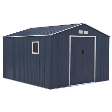 Vente-unique Abri de jardin métal en acier galvanisé gris 12,99 m² - ARCHER  