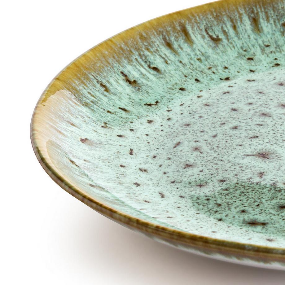 AM.PM Lot de 4 assiettes plates grès émaillé  