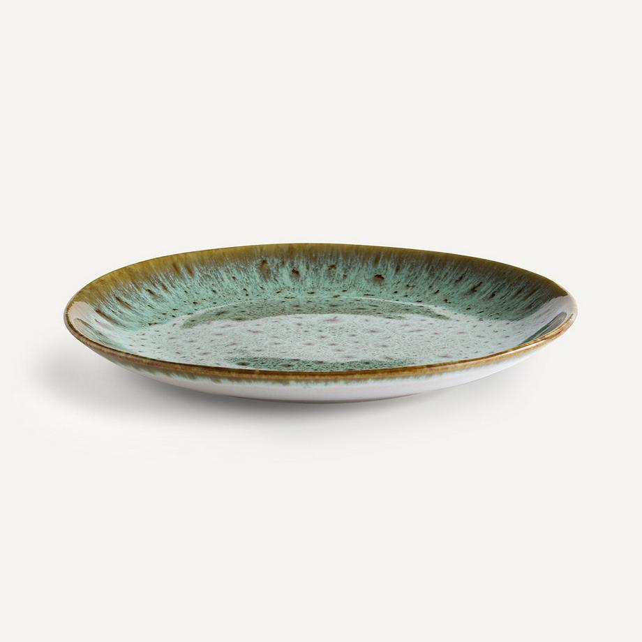 AM.PM Lot de 4 assiettes plates grès émaillé  