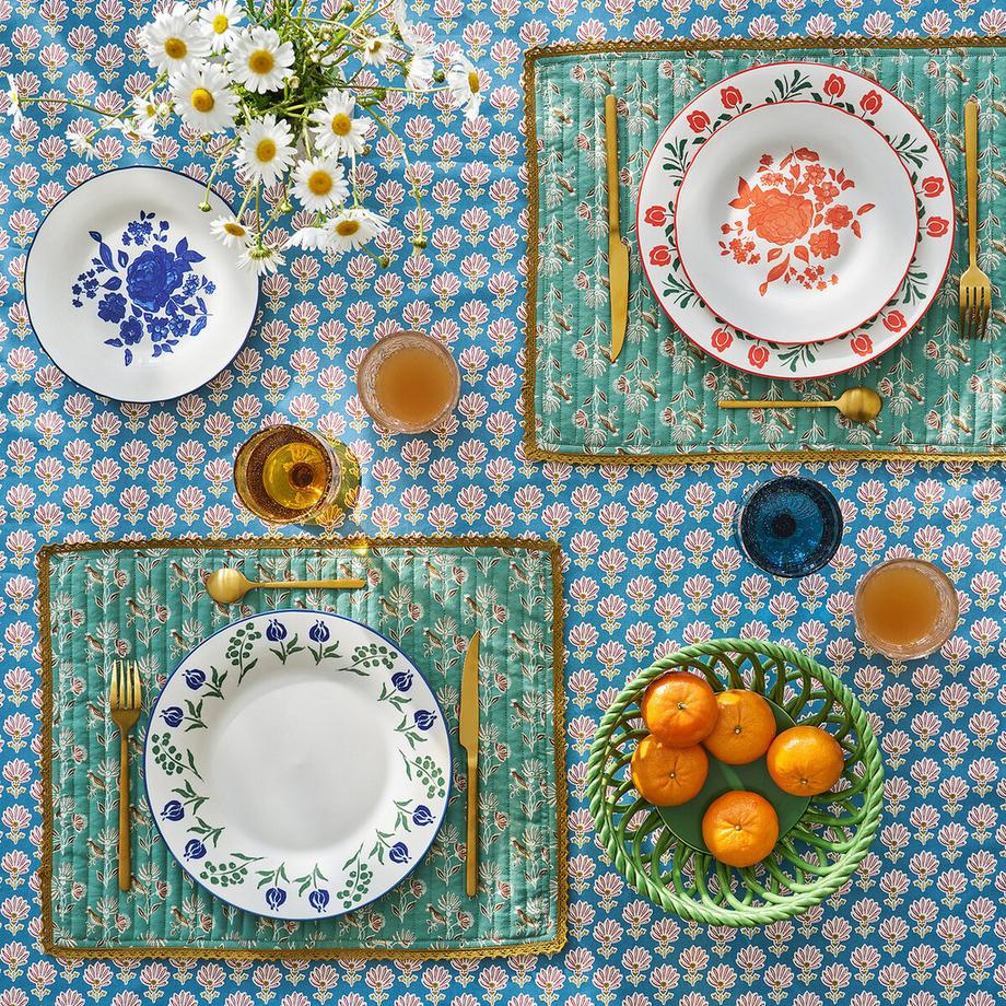 La Redoute Intérieurs Lot de 4 assiettes plates en porcelaine  