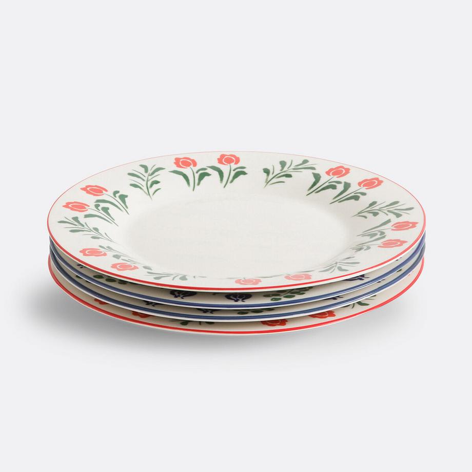 La Redoute Intérieurs Lot de 4 assiettes plates en porcelaine  