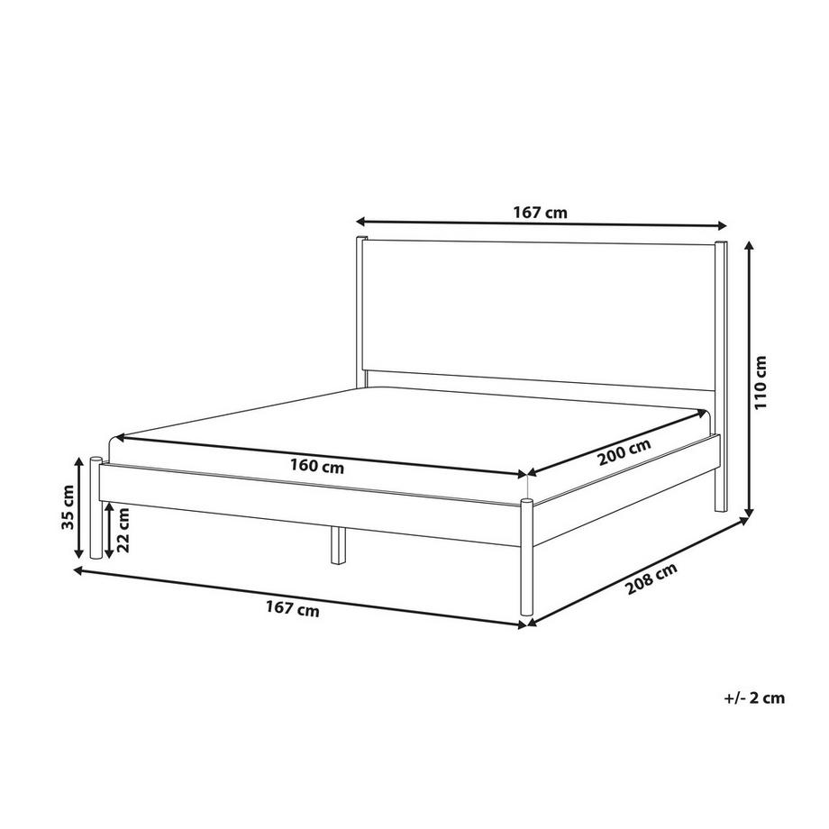 Beliani Bett mit Lattenrost aus Kiefernholz Minimalistisch BRUNEMONT  