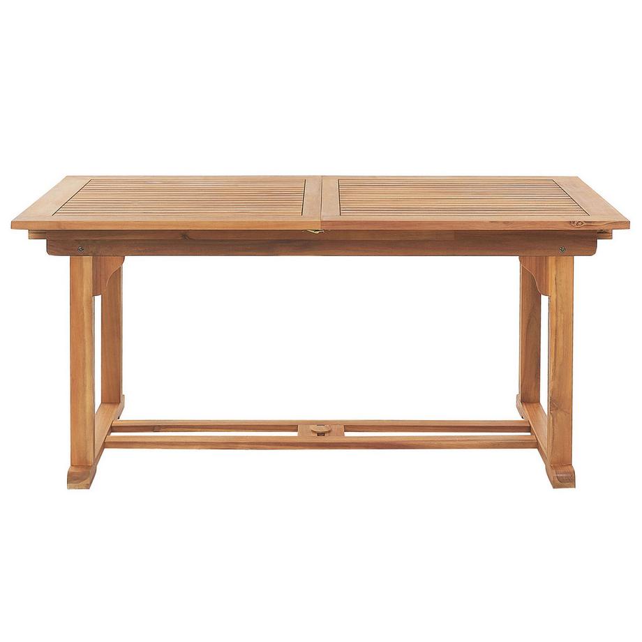 Beliani Table de salle à manger de jardin extensible en Acacia Méditerranéen JAVA  