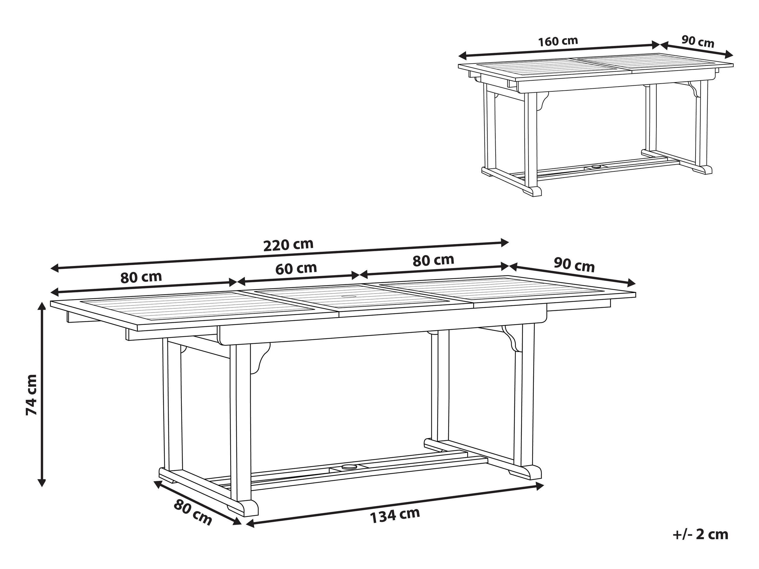 Beliani Table de jardin en Acacia Rustique JAVA  