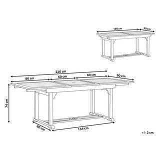 Beliani Table de jardin en Acacia Rustique JAVA  