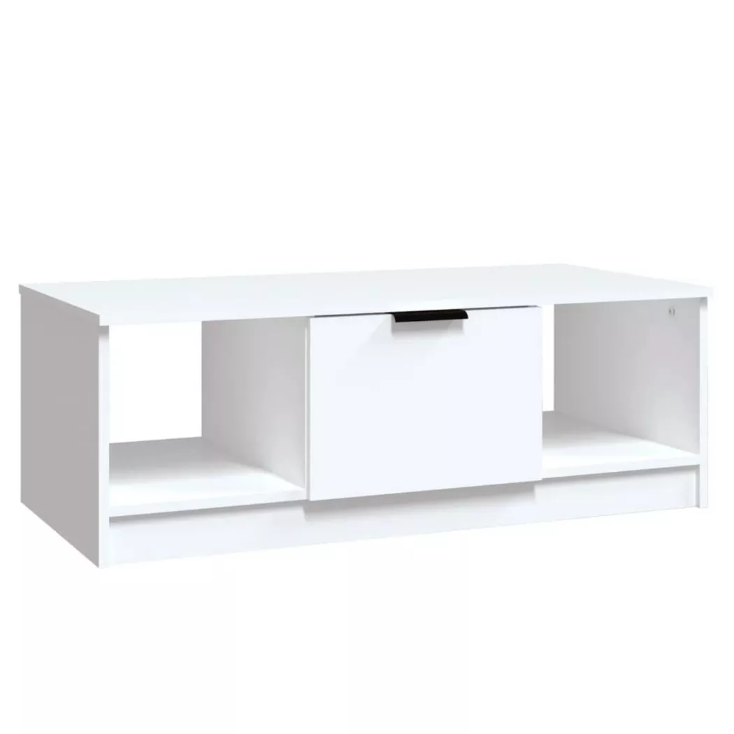 Table basse blanc 102x50x36 cm bois d'ingénierie