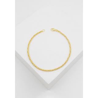 MUAU Schmuck  Bracelet Doppelanker linksgedreht Gelbgold 750, 2.3mm, 19cm 