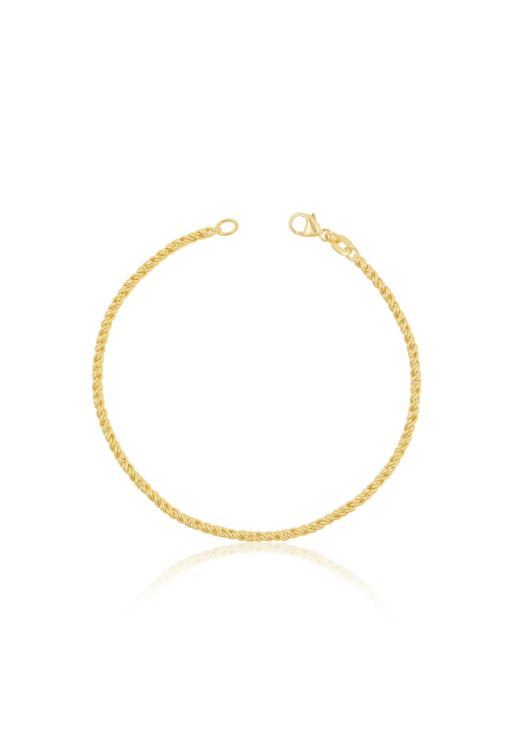 MUAU Schmuck  Bracelet Doppelanker linksgedreht Gelbgold 750, 2.3mm, 19cm 