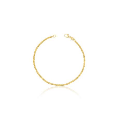 MUAU Schmuck  Bracelet Doppelanker linksgedreht Gelbgold 750, 2.3mm, 19cm 