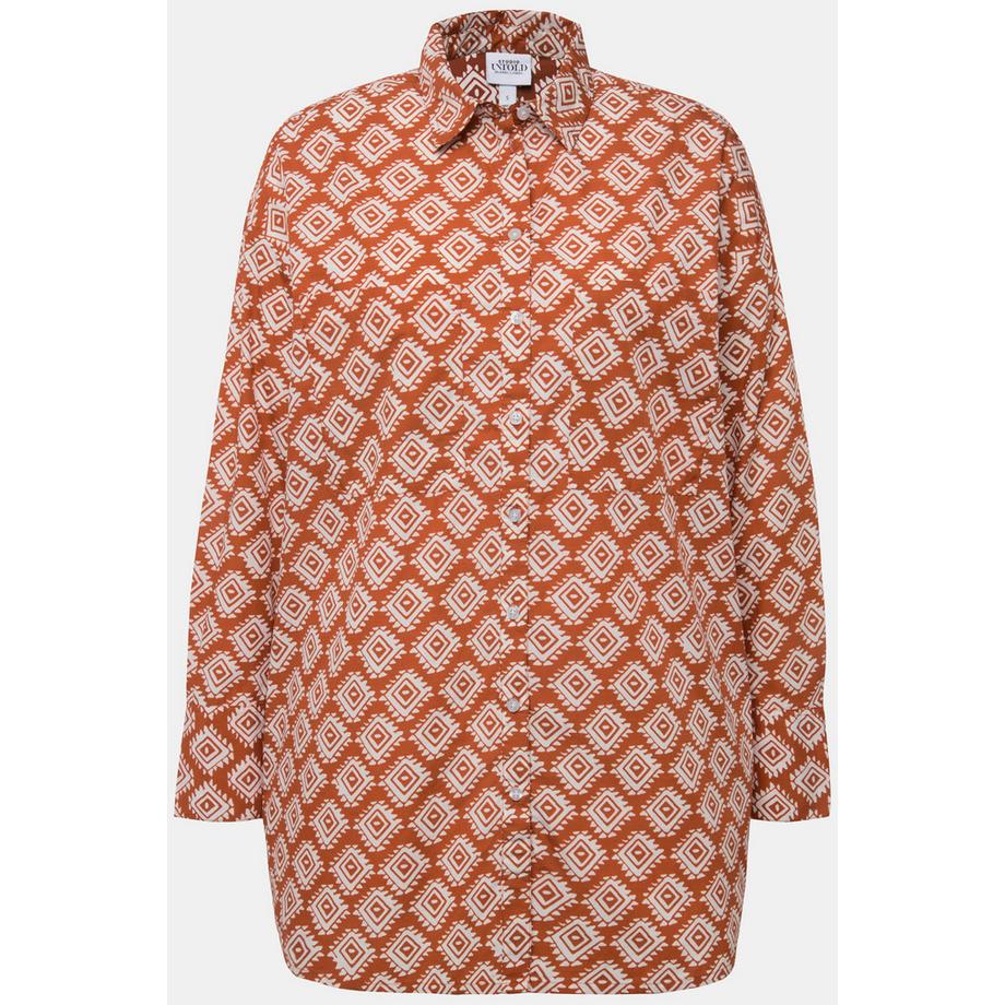 Studio Untold Oversized All Over Print Langarmhemd  