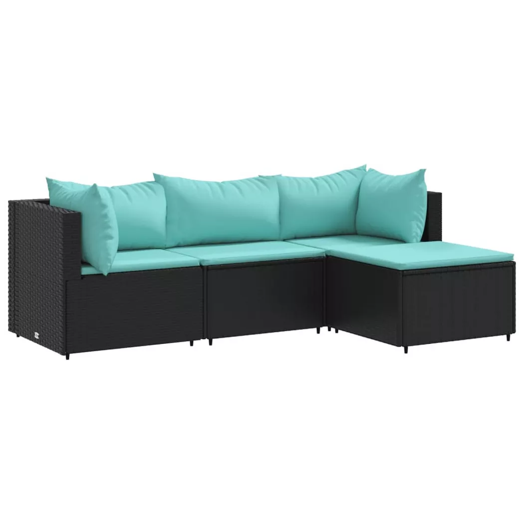 VidaXL - Garten lounge set poly-rattan, One Size, Schwarz
