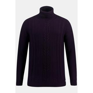 JP1880  Rollkragenpullover, Wollmix, vorne Zopfmuster 