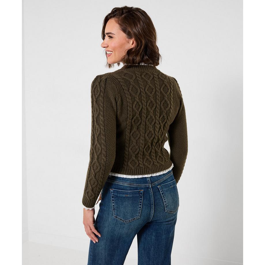 Joe Browns Cardigan en Maille Torsadée à Bordure Tissée  
