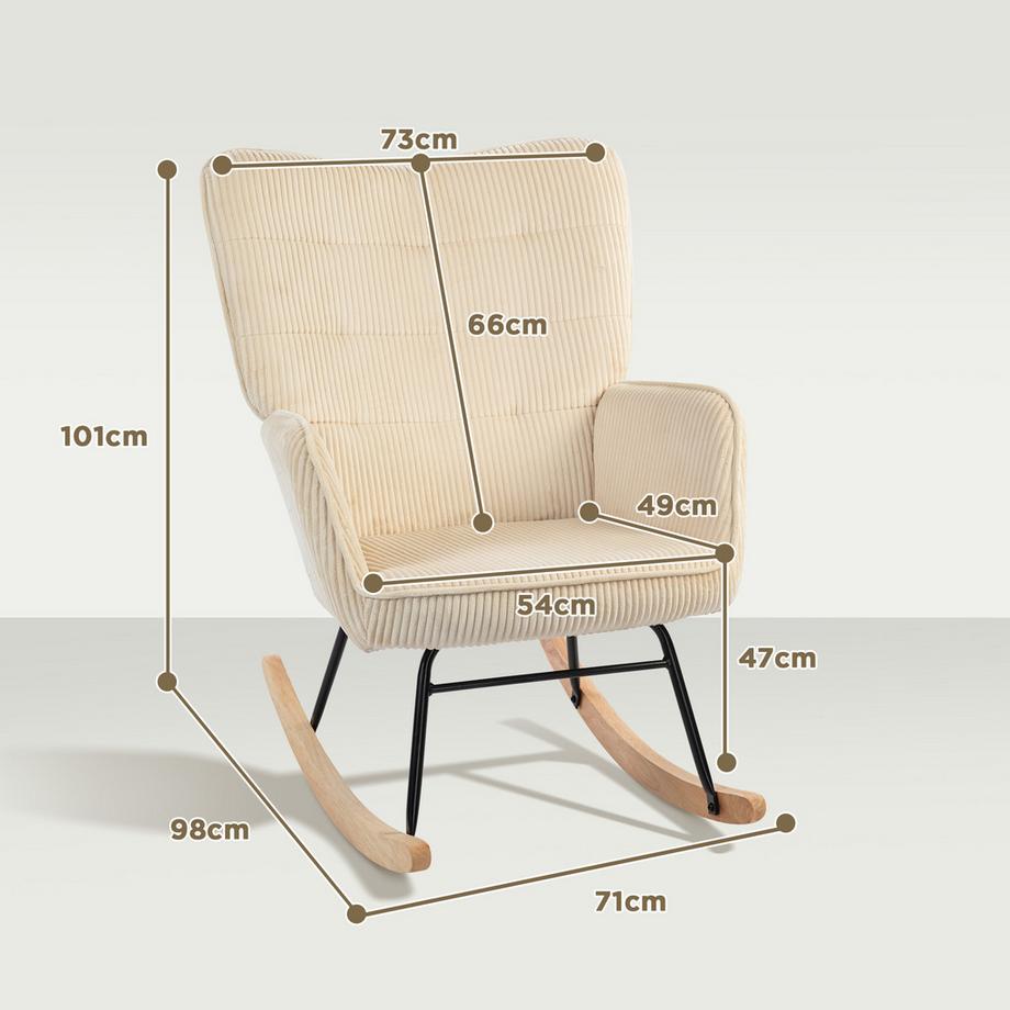 HOMCOM Fauteuil à bascule  