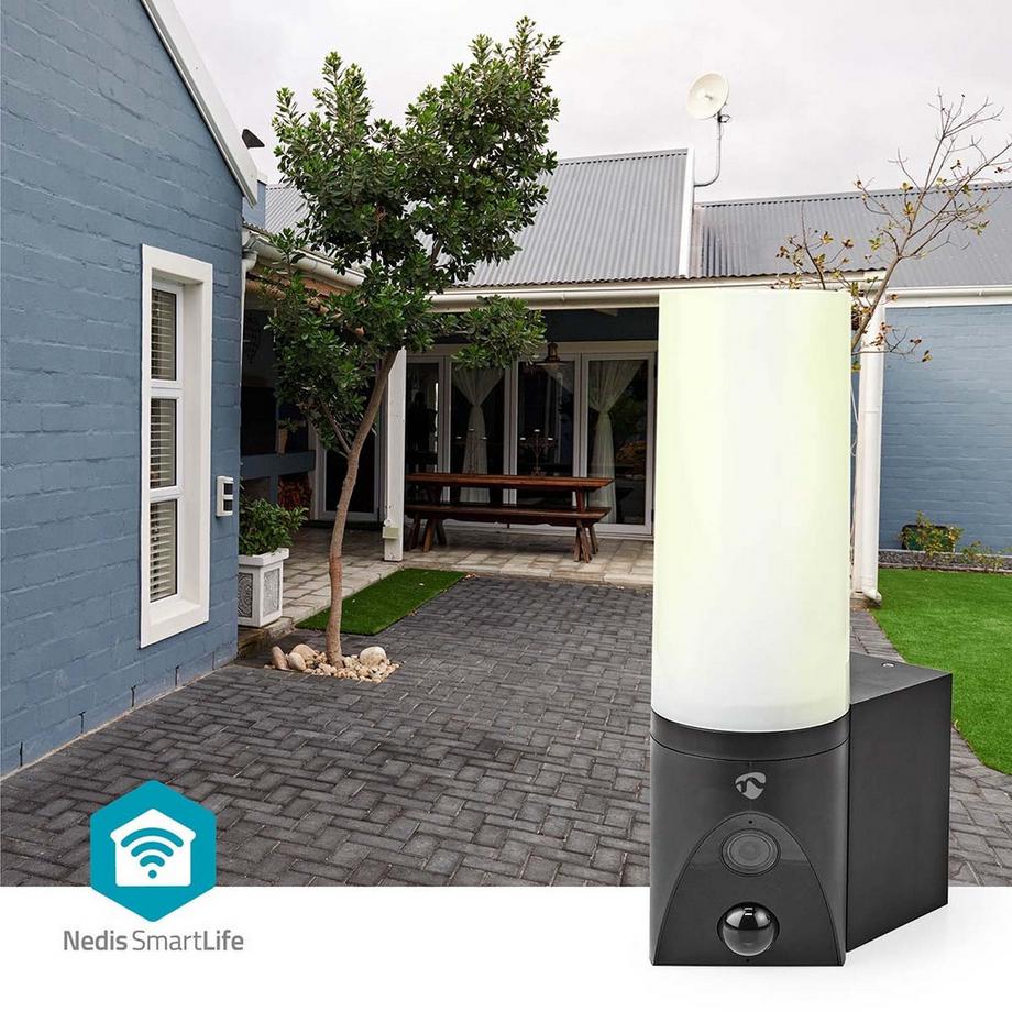 Nedis  SmartLife Außenkamera | Wi-Fi | Umgebungslicht | Full HD 1080p | IP65 | microSD (nicht enthalten) / Cloud-Speicher (optional) / Onvif | 100 - 240 V AC | Mit Bewegungssensor | Nachtsicht | Schwarz. 