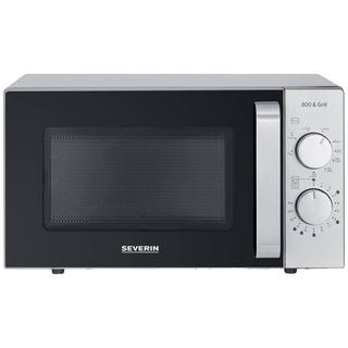 SEVERIN MW  Mikrowelle Schwarz/Edelstahl 800 W Grillfunktion, ohne Drehteller  