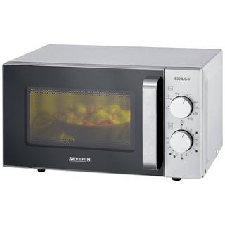 SEVERIN MW  Mikrowelle Schwarz/Edelstahl 800 W Grillfunktion, ohne Drehteller  