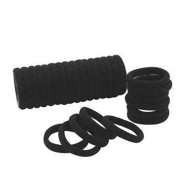 100x Kleine weiche Haargummis - Schwarz