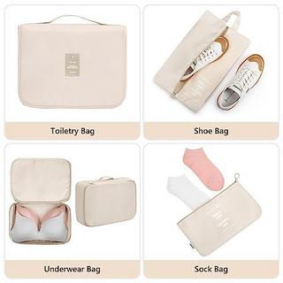 Only-bags.store  8-teilige Packwürfel, Kleidersäcke, Kofferorganisation für Urlaub und Reisen, Packwürfelset, Reisewürfel, Ordnungssystem für Koffer - Beige 