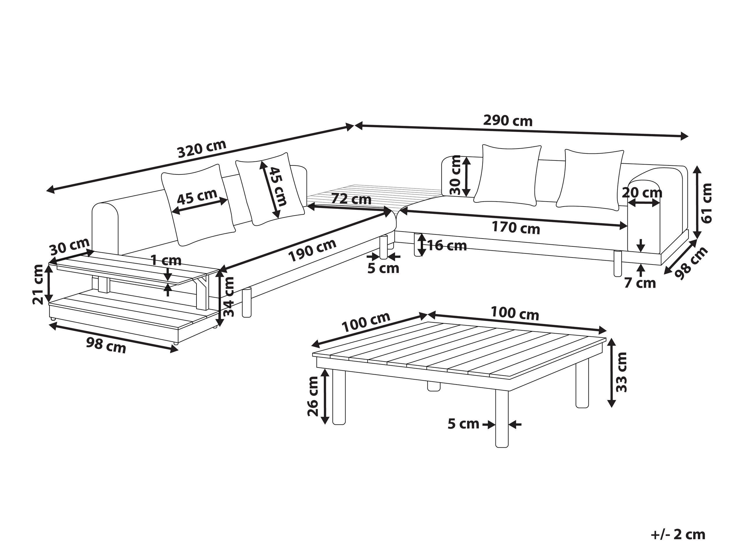 Beliani Ensemble de salon avec table en Tissu Moderne MISSANELLO  