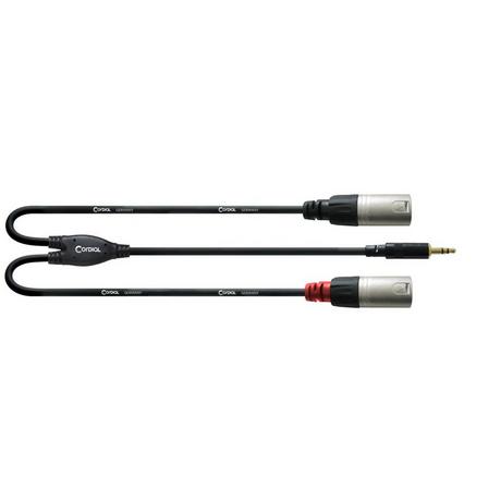 Cordial  Cordial CFY 3 WMM-LONG câble audio 3 m 3,5mm 2 x XLR (3-pin) Noir, Argent 