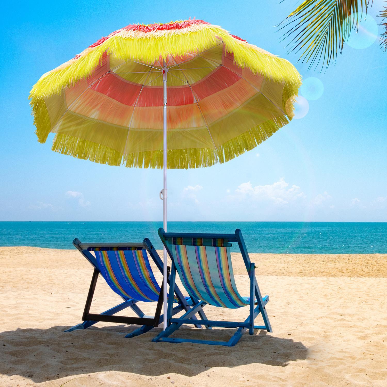 Outsunny Parasol Hawaïen, Parasol De Plage, De Fête, De Jardin, En Différentes Couleurs, 4 Modèles (Parapluie Hawaïen/Ø160 Cm/Coloré)  