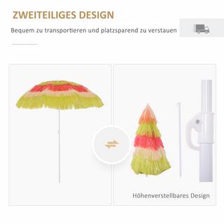 Outsunny Parasol Hawaïen, Parasol De Plage, De Fête, De Jardin, En Différentes Couleurs, 4 Modèles (Parapluie Hawaïen/Ø160 Cm/Coloré)  