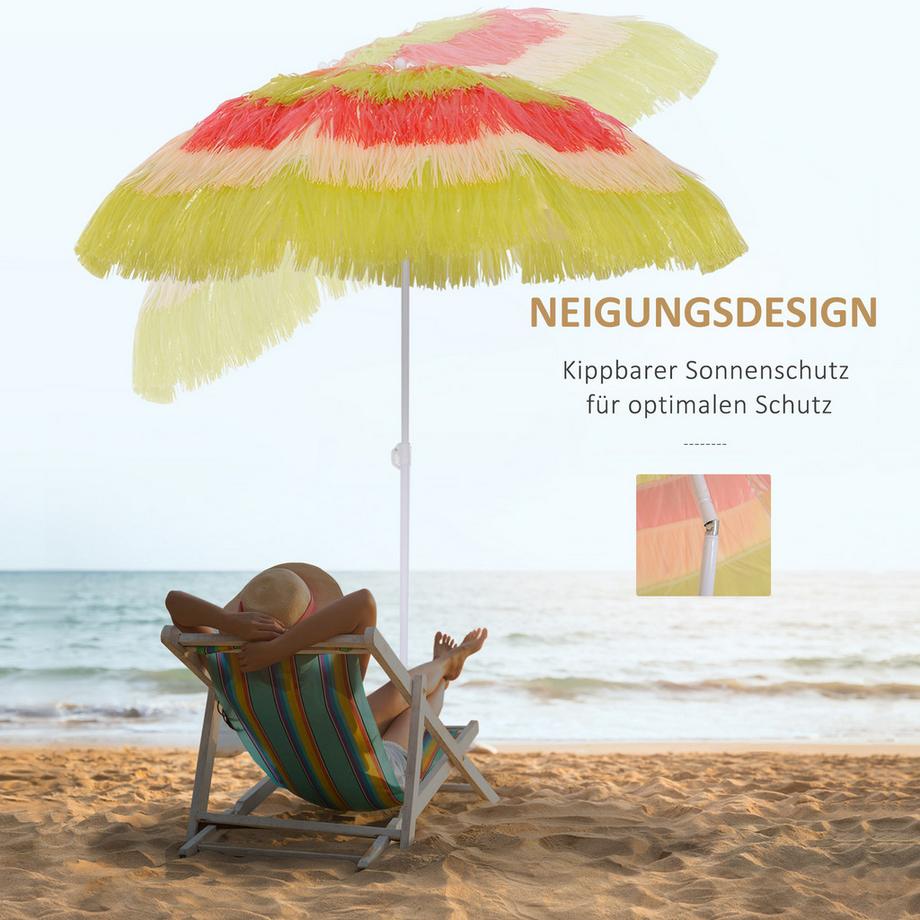 Northio Sonnenschirm Hawaiischirm Strandschirm Partyschirm Gartenschirm In Verschiedenen Farben, 4 Modelle (Hawaiischirm/Ø160Cm/Bunt)  